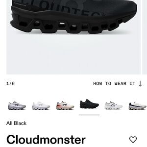 On Running Cloudmonster Men's Black Athletic Shoes